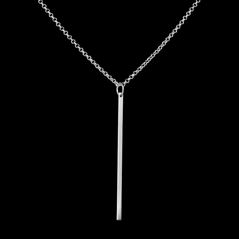 Collier acier pendentif rectangulaire