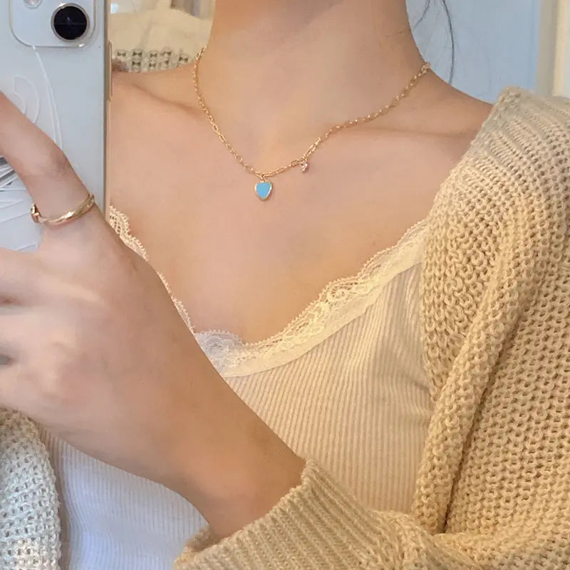 Collier amour bleu