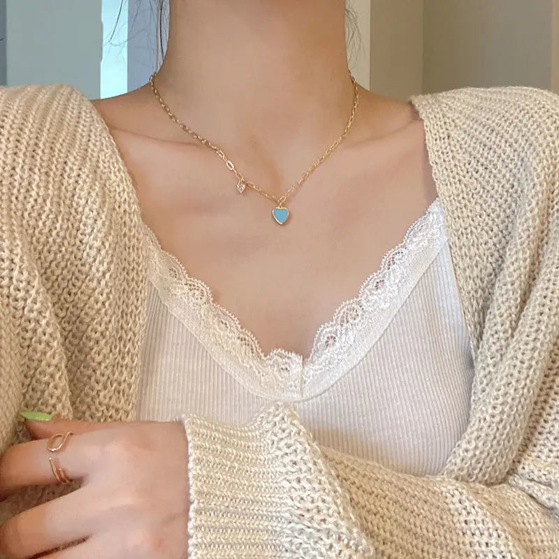 Collier amour bleu