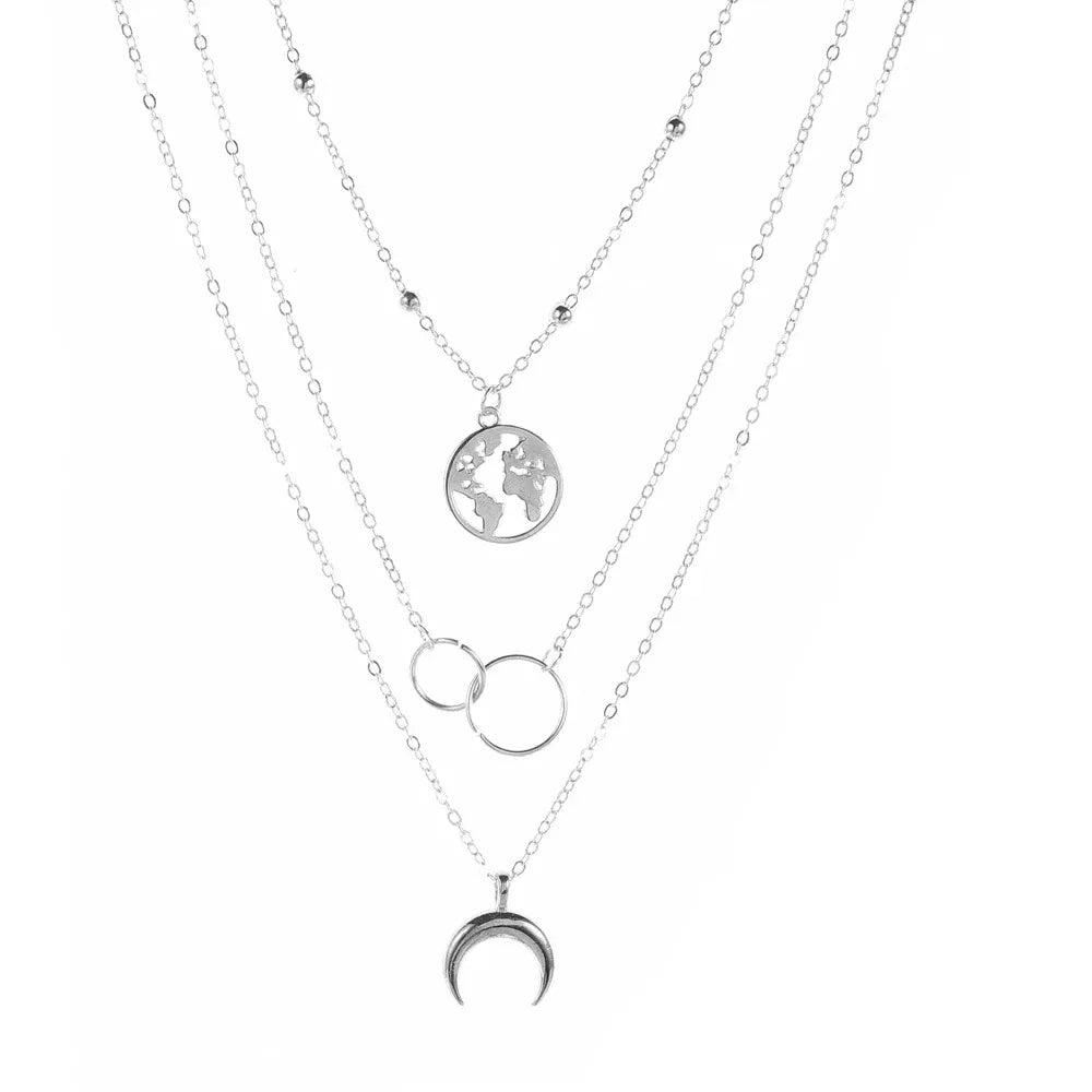 Collier pendentif lune